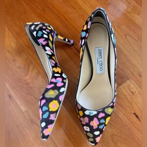 Jimmy Choo Romy 60 pony Pump
- Size 37 - Multi-color spotted Mohair